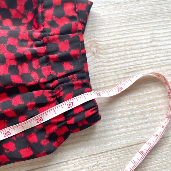 Michael Kors Printed Satin Effect Jogger Pants | Red/Black Size 2 - Picture 8 of 8